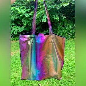 Oil Spill Rainbow Iridescent Tote Bag!